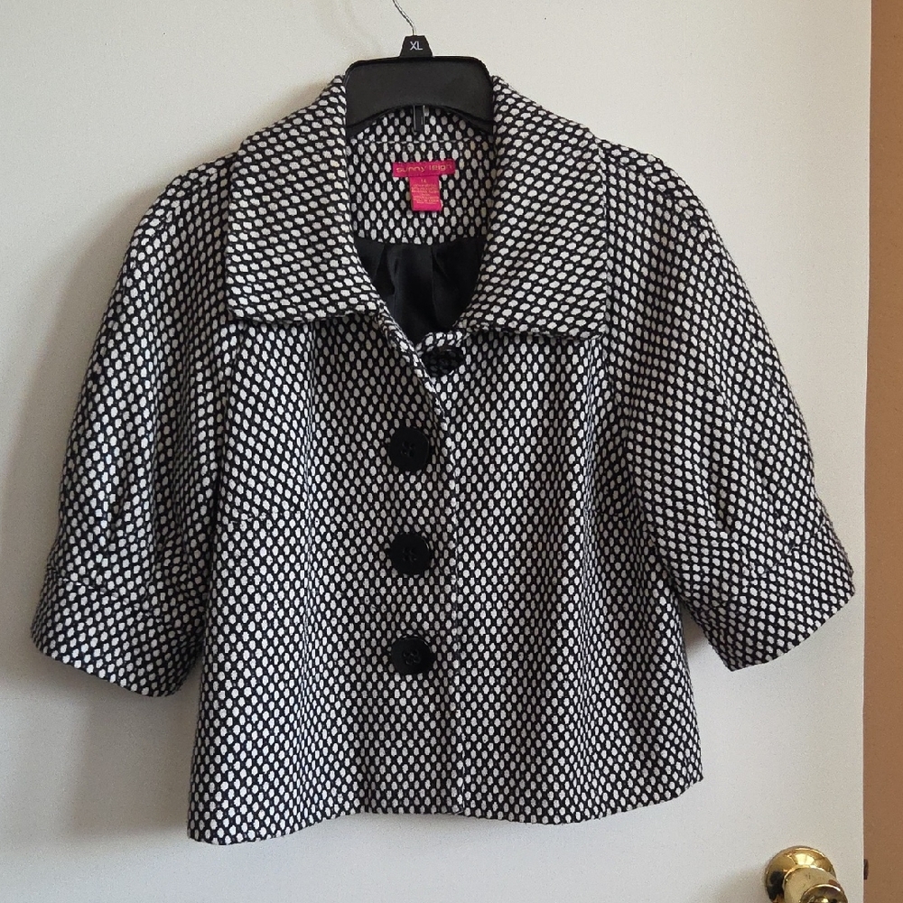 Sunny Leigh Black and White Patterned Blazer